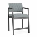 Lesro Lenox Steel Hip Chair Metal Frame, Charcoal, RS Fog Upholstery LS1161